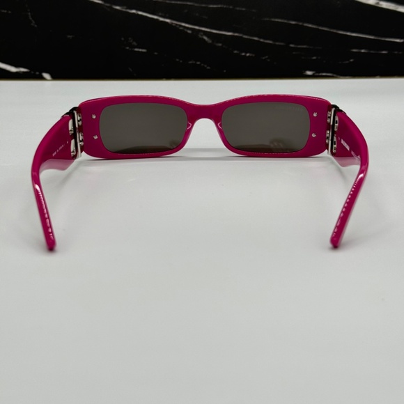 NEW BB0096S 016 BALENCIAGA PINK GREY WOMEN SQUARE BALENCIAGA SUNGLASSES - Picture 7 of 11